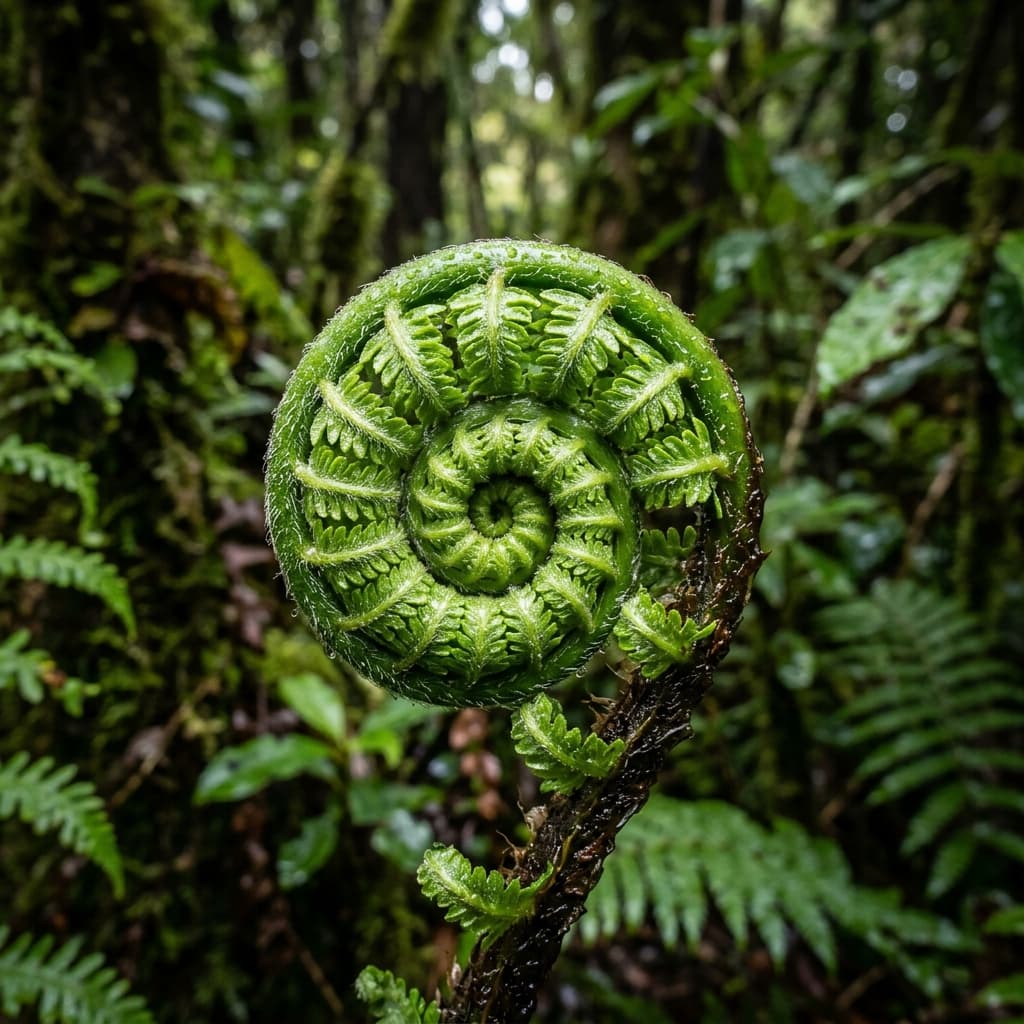 Fern frond spiral